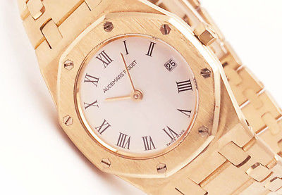 Audemars Piguet AP 18K Yellow Gold Royal Oak 750 Ladies Date Watch 26mm