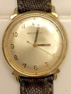 Vintage 1965 Bulova Accutron Hidden Spaceview Wristwatch Gold Filled Model 214