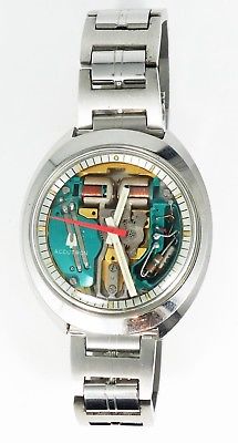 1974 Men's Bulova Spaceview Accutron 214 S. Steel Wrist Watch Running/Repair E14