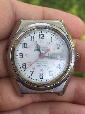Vintage 1977 Bulova Accutron Stainless Steel Railroad Approved Wristwatch Repair