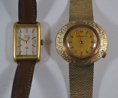 Lot of 2 Vintage Bulova Accutron Tuning Fork Wristwatches Gold Filled 2183 - FIX