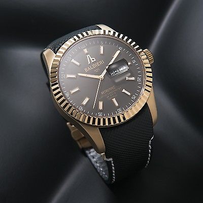 LUXURY WATCH ALESSANDRO BALDIERI  SWISS 45MM GOLD PLATED, BLACK DIAL .NEW