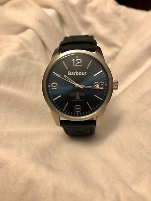 Barbour Beacon Watch Blue Quilted Strap Quartz Alanby Allenby