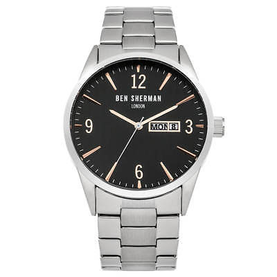 Ben Sherman WB053BSM Men's Black Dial Steel Bracelet Quartz Watch