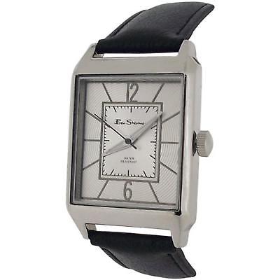 Ben Sherman Gents Textured Silver Dial Black PU Strap Dress Watch BS097