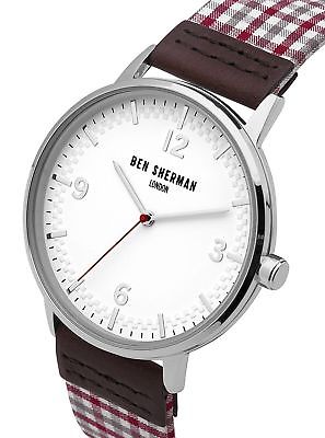 Ben Sherman WB062WUR Men's Quartz White Dial Stainless Steel Cotton Band Watch
