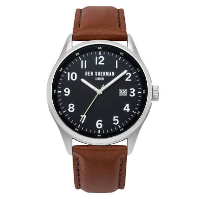 Ben Sherman WB065BT Men's Black Dial Brown Leather Strap Watch