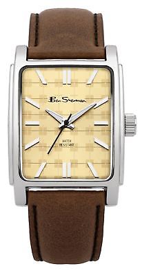 Ben Sherman Mens Gents Watch Brown Strap Beige Face Silver Dial BS033