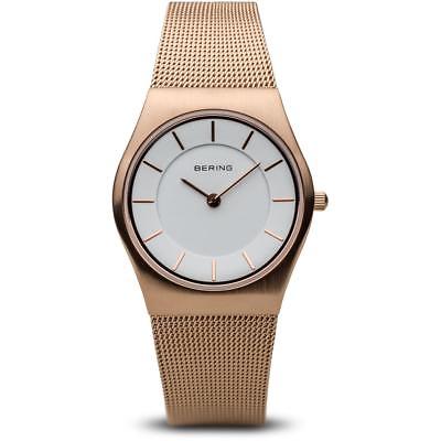 Bering Women's 30mm Rose Gold Plated Bracelet & Case Quartz Watch 11930-366