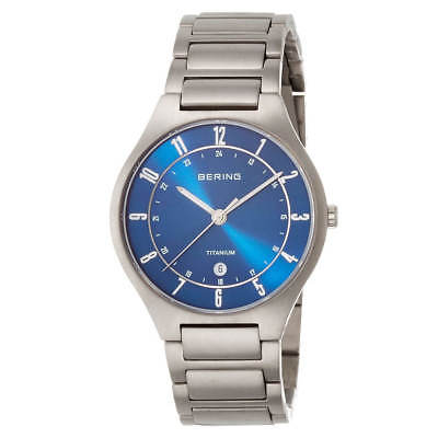 Bering 11739-707 Men's Titanium Blue Dial Silver Titanium Watch