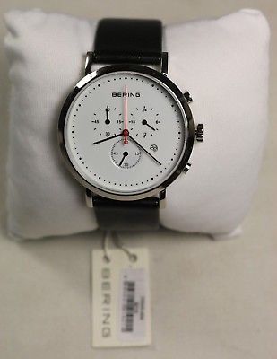 Bering Time Classic White Dial Chronograph Men's Watch 10540-404 NOS