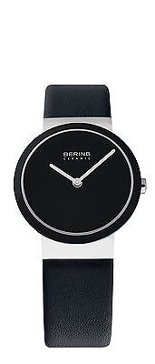 BERING 10729-442 Ladies' Ceramic with Black Leather Strap Watch