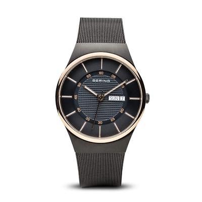 Bering Men's 39mm Black Steel Bracelet & Case Quartz Analog Watch 12939-166