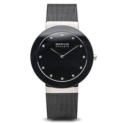 Bering Women's 35mm Black Ceramic Band Steel Case Quartz Watch 11435-102