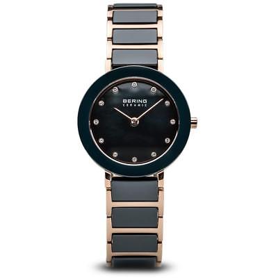 Bering Women's 29mm Blue Ceramic Band Steel Case Quartz Analog Watch 11429-767