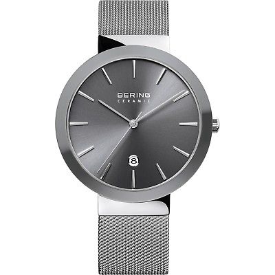 BRAND NEW BERING 11440-389 WOMEN'S GREY DIAL MILANESE MESH BAND 40MM WATCH NWT!!