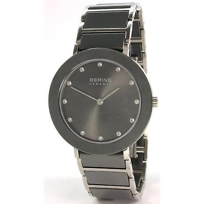 Bering Women's 37mm Silver-Tone Ceramic Band Steel Case Quartz Watch 11435-789