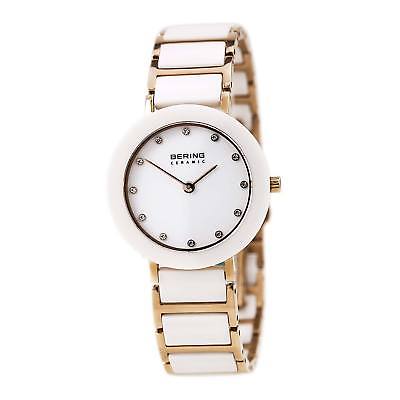 Bering 11429-766 Lady's Quartz Crystal Accented White Dial Watch