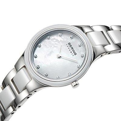 BERING WOMEN'S 27MM SILVER-TONE CERAMIC BAND STEEL CASE QUARTZ WATCH 32327-701