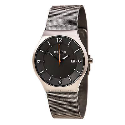 Bering 14440-077 Gent's Solar Grey Dial Grey Mesh Bracelet Watch