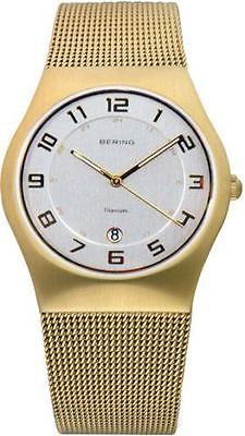 Brand New Bering Gold Mesh with White Dial Men's Watch 11937-334