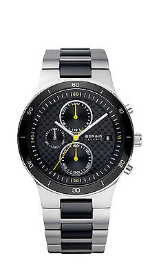 BERING 33341-749 Men�s Black Ceramic Chronograph Watch w/ Day-Date