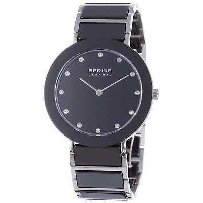 Bering Women's 35mm Black Ceramic Band Steel Case Quartz Watch 11435-749