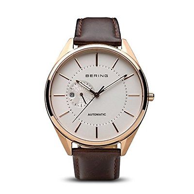 BERING Time 16243-564 Men Automatic Collection Watch with Calfskin Strap and scr