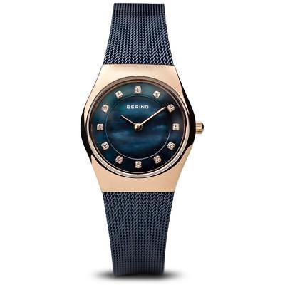 Bering Women's 27mm Blue Steel Bracelet & Case Quartz Analog Watch 11927-367
