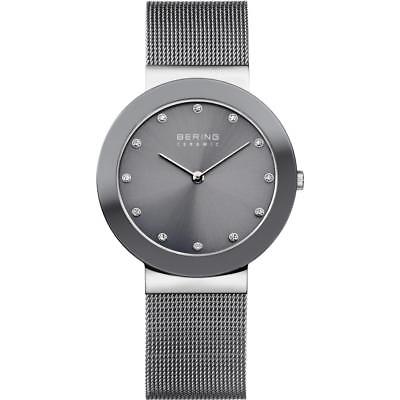 BERING WOMEN'S 35MM STEEL BRACELET & CASE QUARTZ GREY DIAL WATCH 11435-389