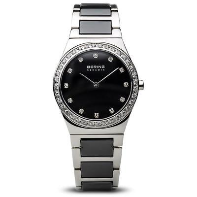 Bering Women's 30mm Black Ceramic Band Steel Case Quartz Watch 32430-742