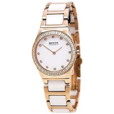 BERING WOMEN'S 30MM WHITE CERAMIC BAND STEEL CASE QUARTZ WATCH 32430-761