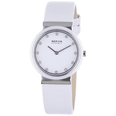 BERING WOMEN'S 40MM PATENT LEATHER BAND STEEL CASE QUARTZ WATCH 10729-854