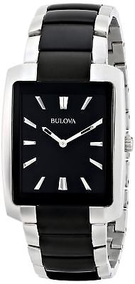 Bulova 98A117 Men's Dress Collection Black Ion Plated Steel Band Bracelet Watch