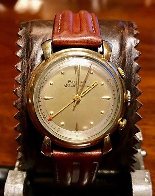 Bulova 1950s Vintage 10K Gold Filled Wrist Alarm Watch  Very Rare
