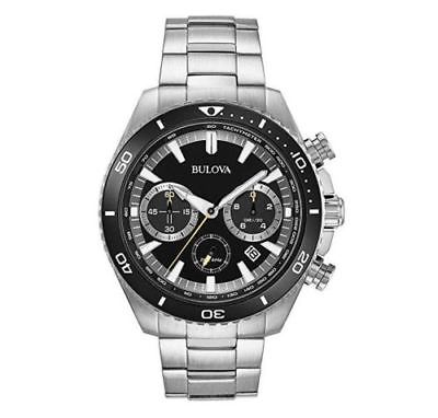 Bulova Men's 98B298 Quartz Rotating Bezel Chronograph Black Dial 45mm Watch