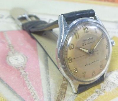 NEAT 1963 Bulova Gents 23J Selfwinding TWO Tone Dial STAINLESS Case RUNS- Ufix!