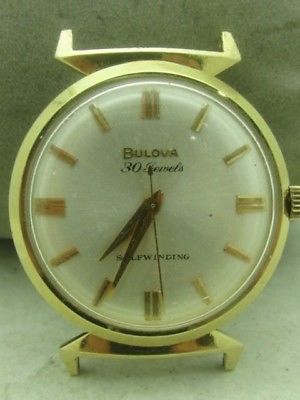PRE-OWNED - Bulova  14K Yellow Gold Mechanical Hand Wind Men's Watch Fancy Lugs
