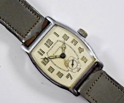 Vintage 1930's Bulova Hand Wind Mechanic Cal.10AN Mens Wrist Watch Runs lot.v