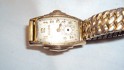 Vintage Bulova New York Men's tank watch 10AE 10k Gold filled runs repair