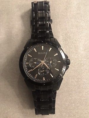 Men's Black Bulova Black Stainless Steel Watch