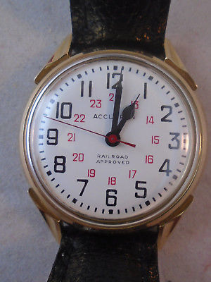 vintage bulova accutron railroad approved quartz mens wristwatch N1 buckle