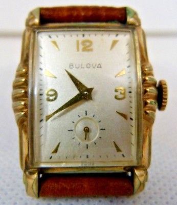 Vintage Bulova L3 10BM Mens Wristwatch - 21 Jewels Unique Case - Estate Fresh