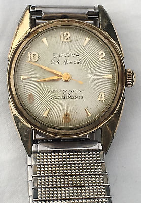 Vintage BULOVA Mans WATCH Wristwatch 23J Self Winding 6 Adjustments WORKS