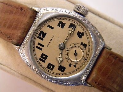 VINTAGE 1920�s BULOVA 10AN ART DECO MENS 10K WGP WATCH - RUNS - GOOD TIMEKEEPER