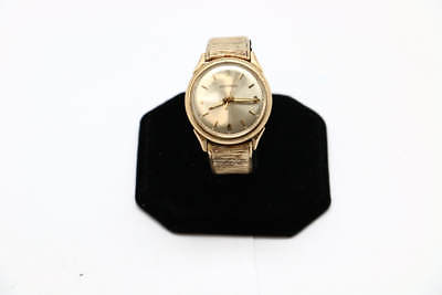 Vintage Bulova Yellow Goldtone Stainless Steel Case/Bracelet Analog Wrist Watch