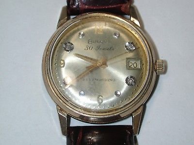 Bulova Men�s �DIAMOND DIAL� 30 Jewel Round Wristwatch. 120G