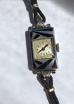 Vintage Art Deco Style Ladies Bulova Watch Embossed Back Running