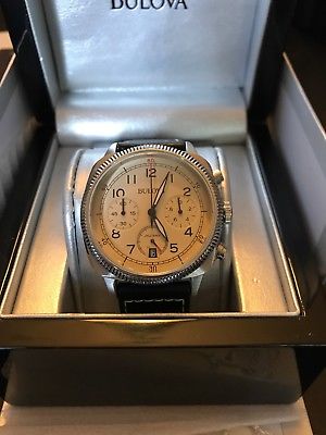 Bulova 96b231 Accutron Military Chronograph EUC