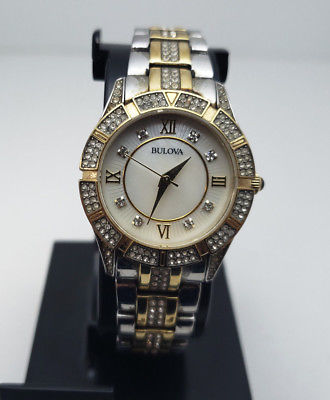 Bulova Women's 98L135 Crystal Accented Two Tone MOP Dial Dress Watch